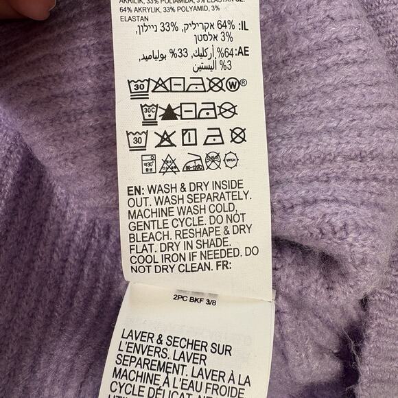 Billabong Cardigan Women’s Purple Oversized Knit V-Neck Button Front Sweater - Picture 9 of 9